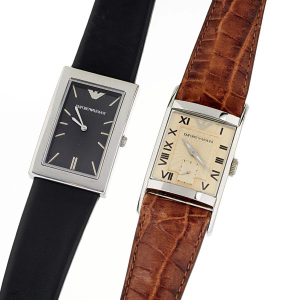 



EMPORIO ARMANI TWO WRISTWATCHES IN STAINLESS STEEL, 2000