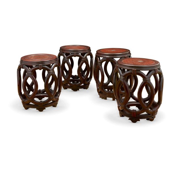 



SET OF FOUR STOOLS, CHINA, 20TH CENTURY