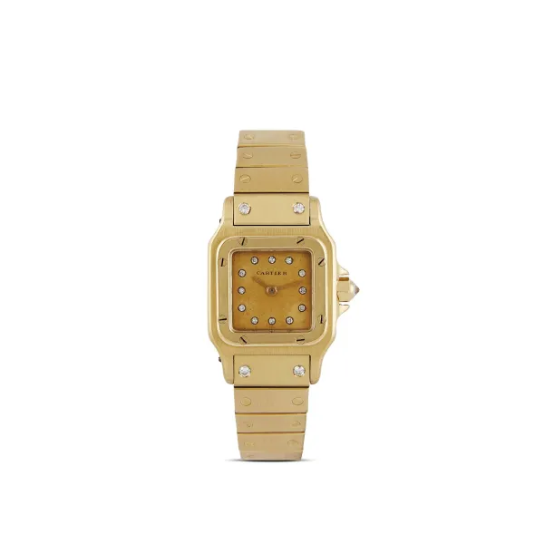 Cartier - CARTIER SANTOS CARREE SMALL SIZE YELLOW GOLD WRISTWATCH