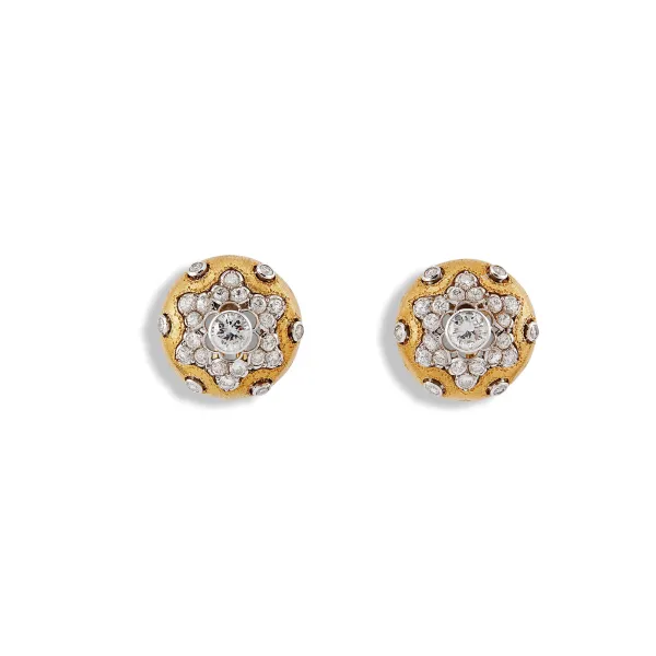 Buccellati - 



BUCCELLATI DIAMOND ROUND EARRINGS IN 18KT TWO TONE GOLD