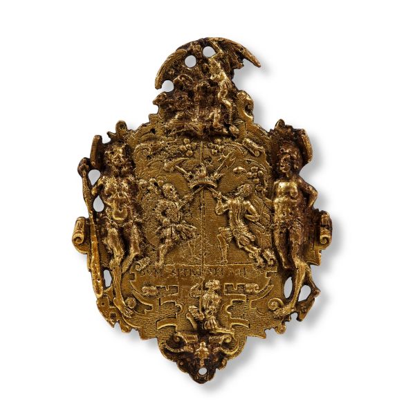 



France, 17th century, Coat of arms, gilted bronze