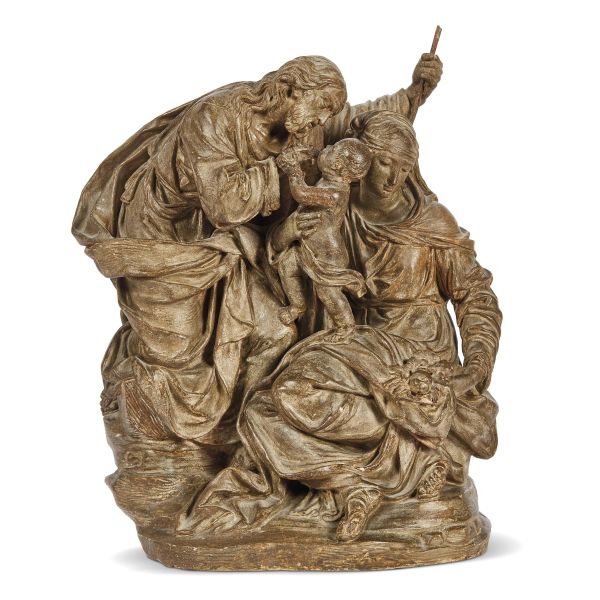 A Bolognese plastic artist from the second half of the 18th century, Holy Family, terracotta, 30x25x17 cm