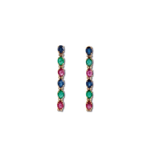 



MULTI GEM DROP EARRINGS IN 18KT YELLOW GOLD