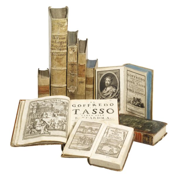Lotto di 8 edizioni del Tasso in 9 volumi.