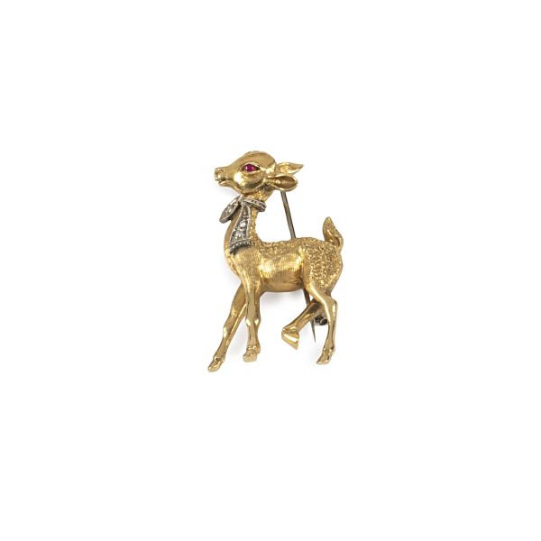



FAWN BROOCH IN 18KT TWO TONE GOLD