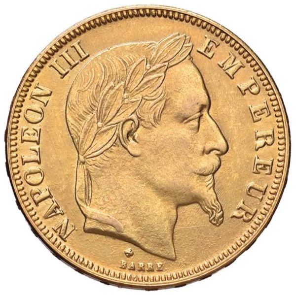 FRANCIA, RIPRODUZIONE IN ORO DEI 50 FRANCHI 1863