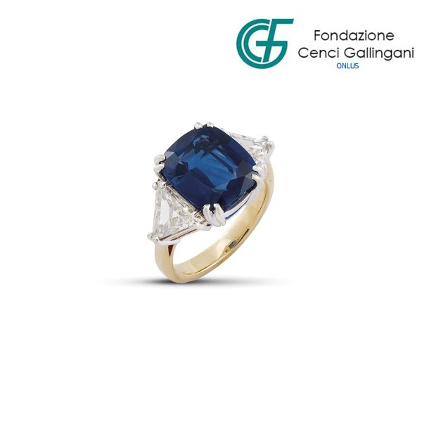 



SAPPHIRE AND DIAMOND RING IN 18KT TWO TONE GOLD