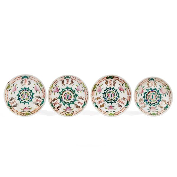 FOUR PLATES, CHINA, QING DYNASTY, 19TH CENTURY