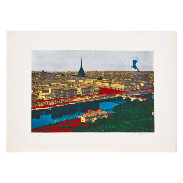 CARTELLA DI SEI SERIGRAFIE TEMA TORINO 1925 - 1975