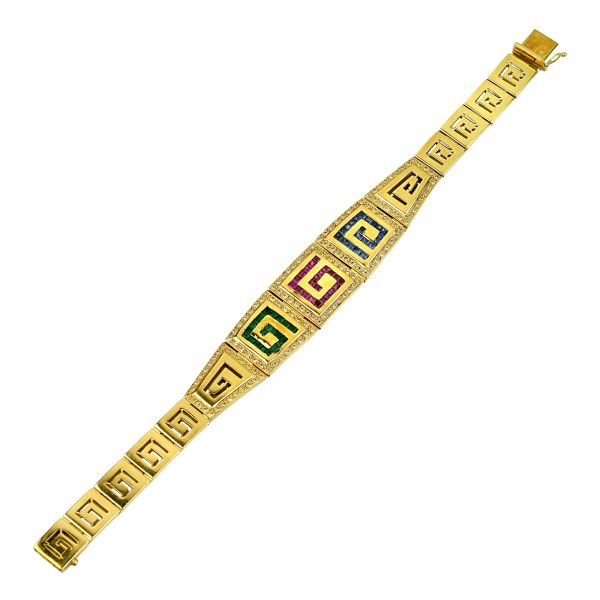 



MULTI GEM GEOMETRIC BRACELET IN 18KT YELLOW GOLD