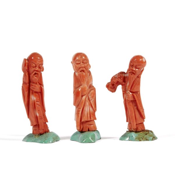 A GROUP OF THREE CARVINGS, CHINA, QING DYNASTY, 20TH CENTURY