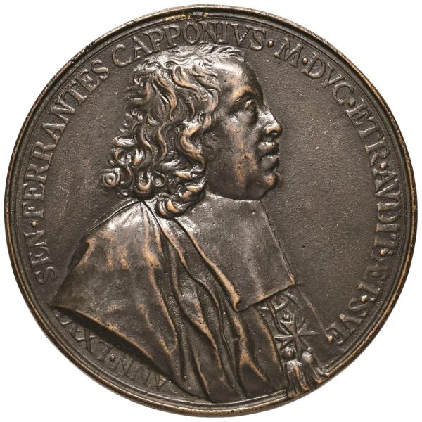 FIRENZE FERRANTE CAPPONI SENATORE E CAVALIERE DELL&rsquo;ORDINE DI S. STEFANO (1611-1689) MEDAGLIA 1678 opus M. Soldani (1656-1740)