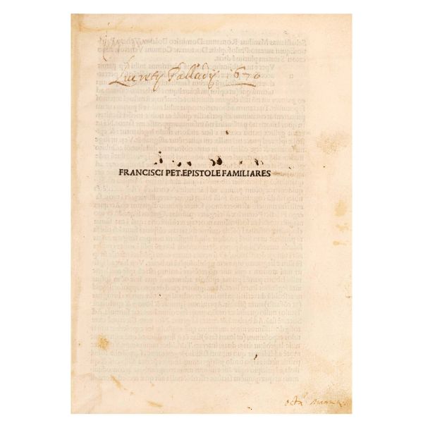 The only separately published incunable edition of Petrarch's letters