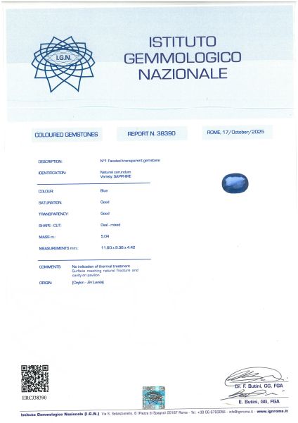 ANELLO CON ZAFFIRO CEYLON E DIAMANTI