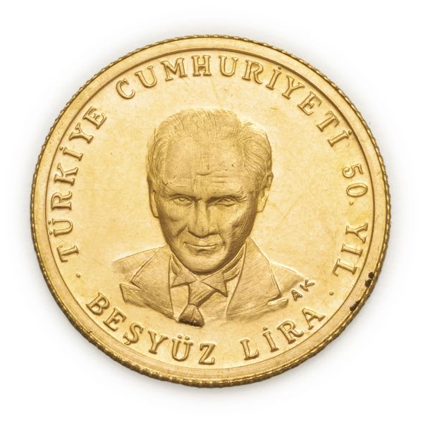 



Repubblica di Turchia (dal 1923) &ndash; Serie di 3 esemplari da 50, 100 e 500 Lira