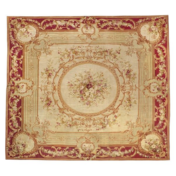 A LARGE AND IMPORTANT FRENCH AUBUSSON CARPET, SECOND HALF 19TH CENTURY