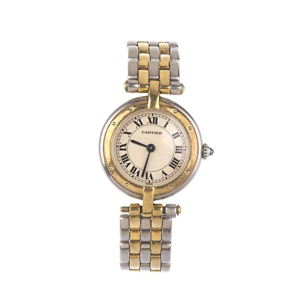CARTIER PANTHERE STAINLESS STEEL AND GOLD LADY'S WATCH