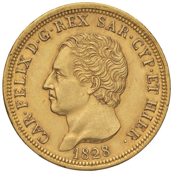 CARLO FELICE (1821-1831) 80 LIRE 1828 Genova