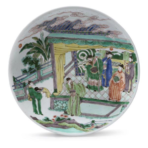 



A FAMILLE VERTE PORCELAIN PLATE, CHINA, KANGXI PERIOD, 18TH CENTURY 