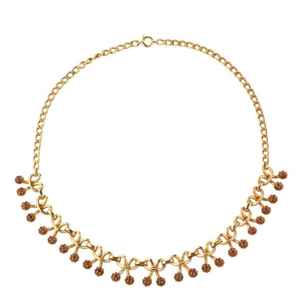 FLORAL NECKLACE IN 18KT YELLOW GOLD