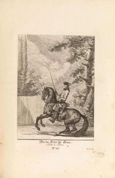Equitazione &ndash; Illustrati 700) RIDINGER, Johann Elias. [&#8230;] Representation