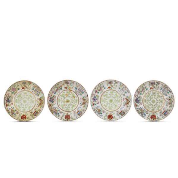FOUR SAUCERS, CHINA, QING DYNASTY, 19TH-20TH CENTURY