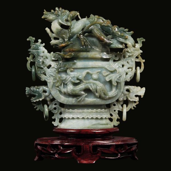 



VASO CON COPERCHIO, CINA, SEC. XX