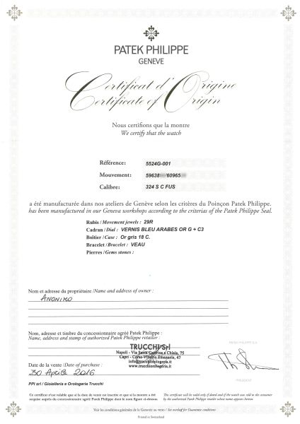 PATEK PHILIPPE REF. 5524G-001 PILOT TRAVEL TIME N. 59638XX/60965XX ANNO 2016