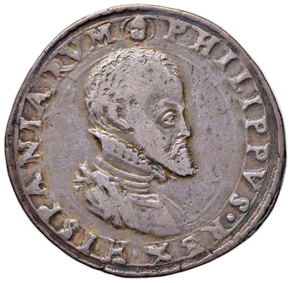 MILANO. FILIPPO II (1556-1598) MEZZO SCUDO D’ARGENTO 1577
