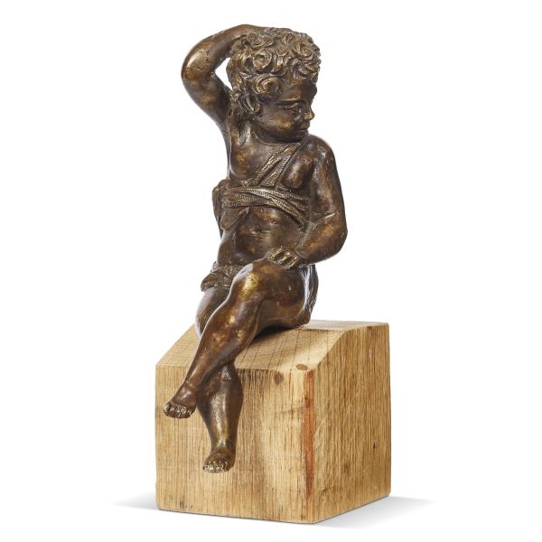 Workshop of Niccol&ograve; Roccatagliata (Genova circa 1570 - Venezia after 1636) , Putto, bronze, cm  [..]