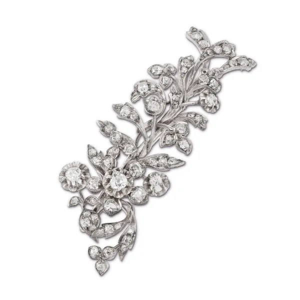 



DIAMOND FLOWERING BRANCH BROOCH IN SILVER 