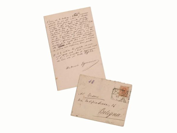 FOGAZZARO, Antonio (1842-1911). Lettera autografa firmata, una pagina in&nbsp;&nbsp;