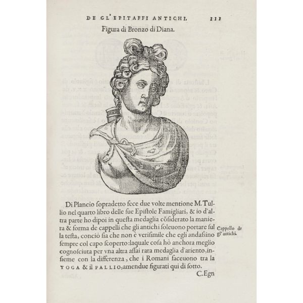 Symeoni, Gabriele. Illustratione de gli epitaffi et medaglie antiche. Lione, Tournes, 1558