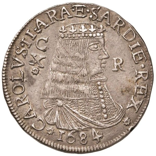 CAGLIARI. CARLO II (1655-1700) 10 REALI 1684