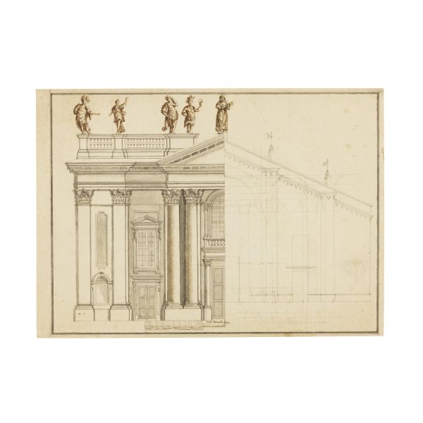 LOT OF TWO ARCHITECTURAL DRAWINGS, 18TH CENTURY