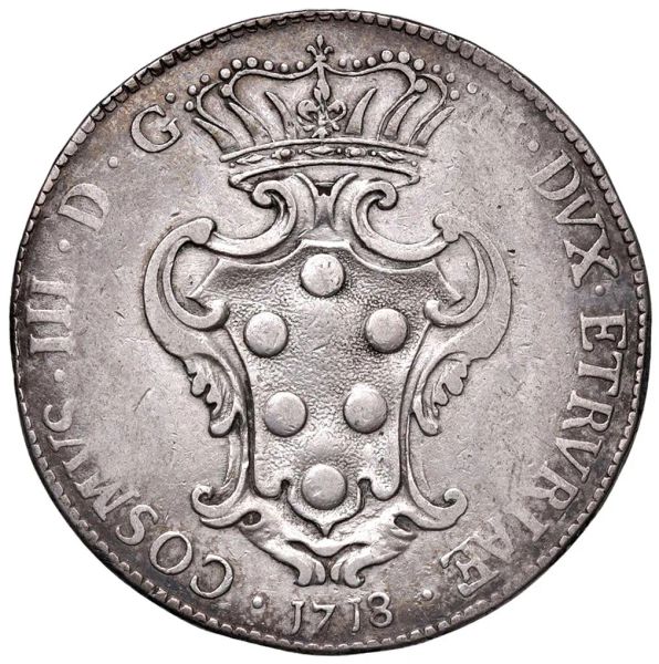 LIVORNO. COSIMO III DE&rsquo; MEDICI (1670-1723) PEZZA DELLA ROSA 1718