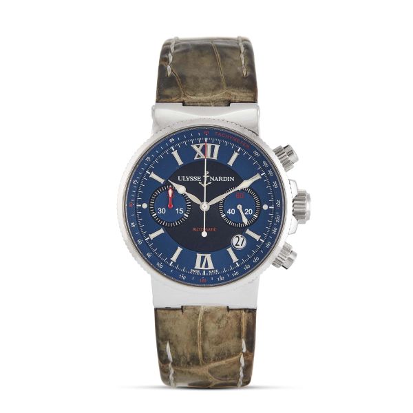 ULYSSE NARDIN MARINE REF. 353-66 N. 01XX STAINLESS STEEL CHRONOGRAPH, 2005