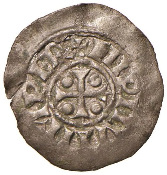      VENEZIA. ENRICO III DI FRANCONIA &ldquo;IL NERO&rdquo; (1039-1056) DENARO SCODELLATO 
