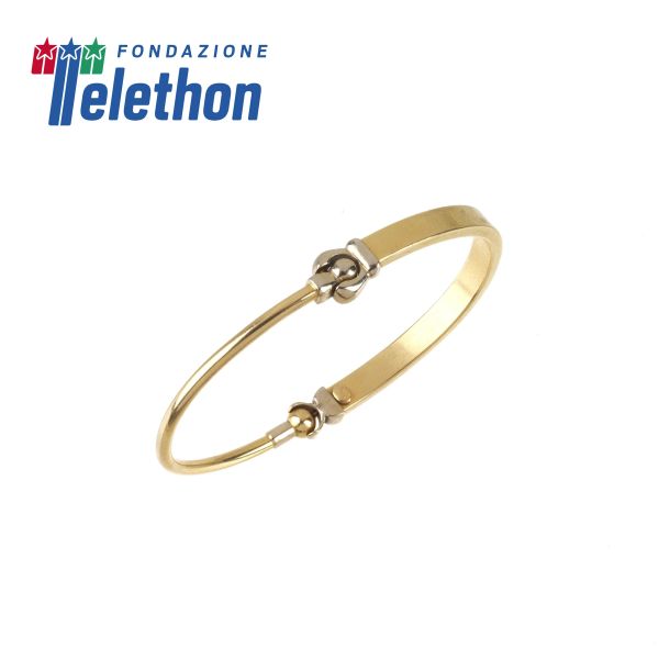 18KT TWO TONE GOLD BANGLE