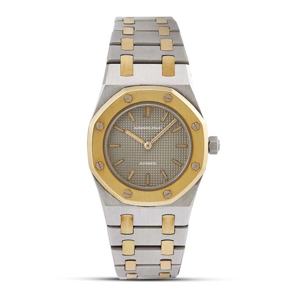 AUDEMARS PIGUET ROYAL OAK MID-SIZE N. B14115 STAINLESS STEEL AND YELLOW GOLD WRISTWATCH, 1980
