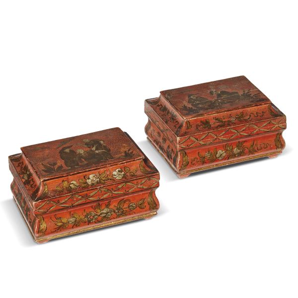 A PAIR OF SMALL VENETIAN BOXES, 19TH CENTURY