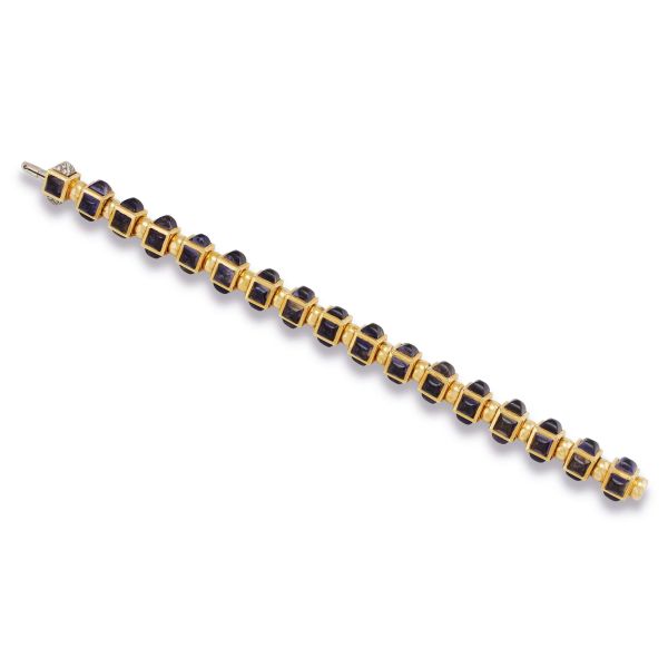 Micheletto - 



IOLITE AND DIAMOND BRACELET IN 18KT YELLOW GOLD
