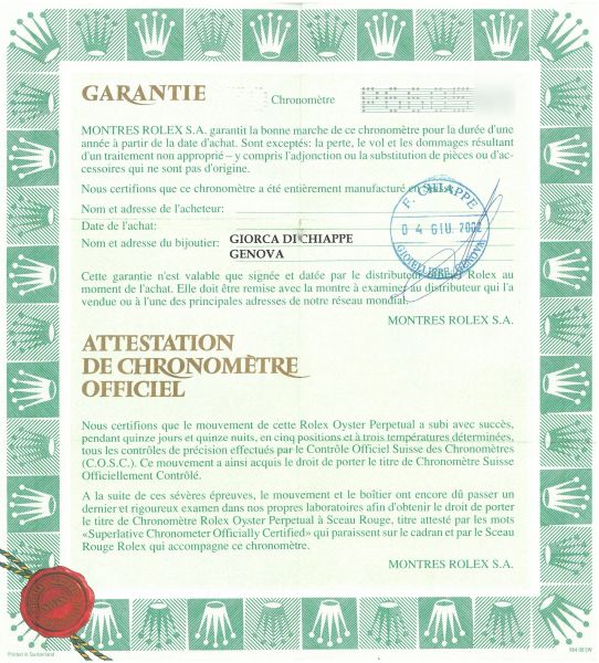 ROLEX DAYTONA REF. 116520 N. P6605XX ANNO 2000