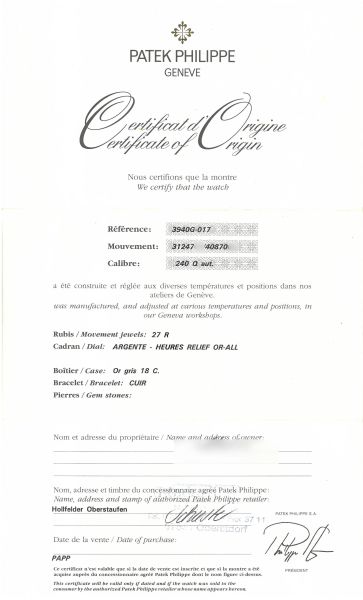 PATEK PHILIPPE QUANTIEME PERPETUELLE REF. 3940G N. 31247XX