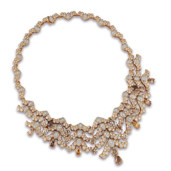 DAVID WEBB DIAMOND NECKLACE IN 18KT TWO TONE GOLD