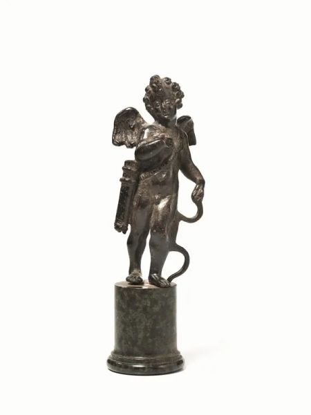  Bronzetto, da Roccatagliata, sec. XVII, raffigurante Cupido, alt. cm 18,5,  