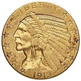 U.S.A., 5 DOLLARI 1913 INDIANO
