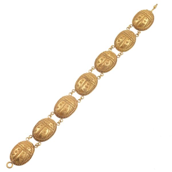 ARCHAEOLOGICAL STYLE MICROGRANULATED BRACELET IN 18KT YELLOW GOLD