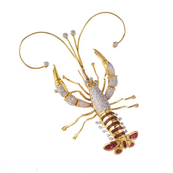 



LOBSTER SHAPED BROOCH IN 18KT TWO TONE GOLD