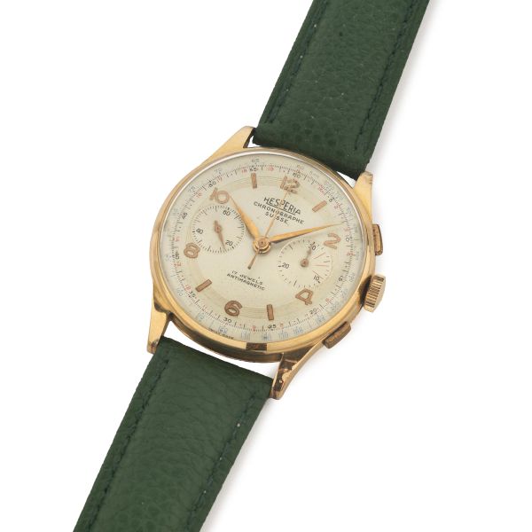 



HESPERIA CHRONOGRAPHE SUISSE YELLOW GOLD AND METAL CHRONOGRAPH 